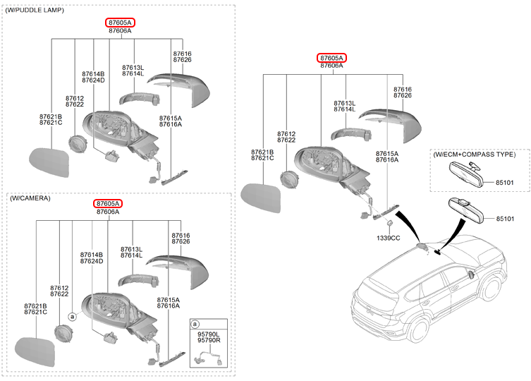 Kính chiếu hậu chính hãng HYUNDAI LH | 87610S1150 tại HCM