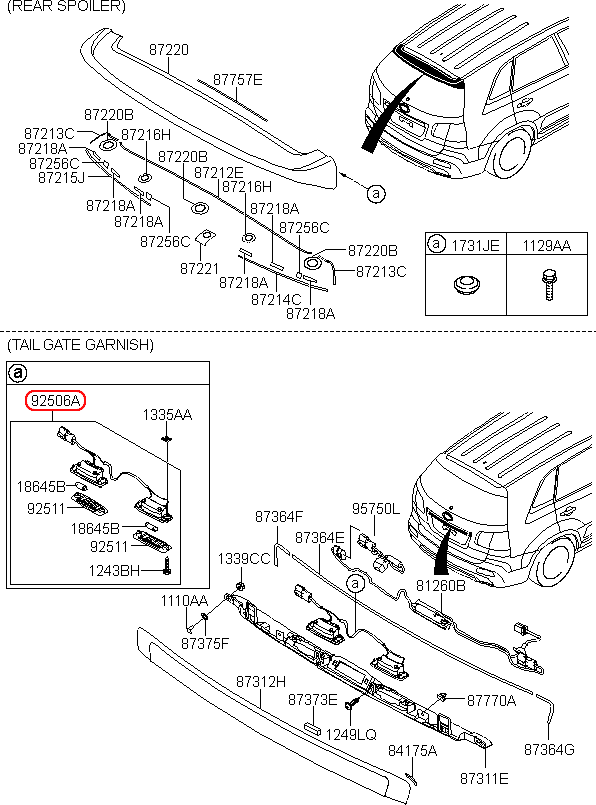 Đèn biển số KIA Sorento, 925012P000,chính hãng KIA HCM