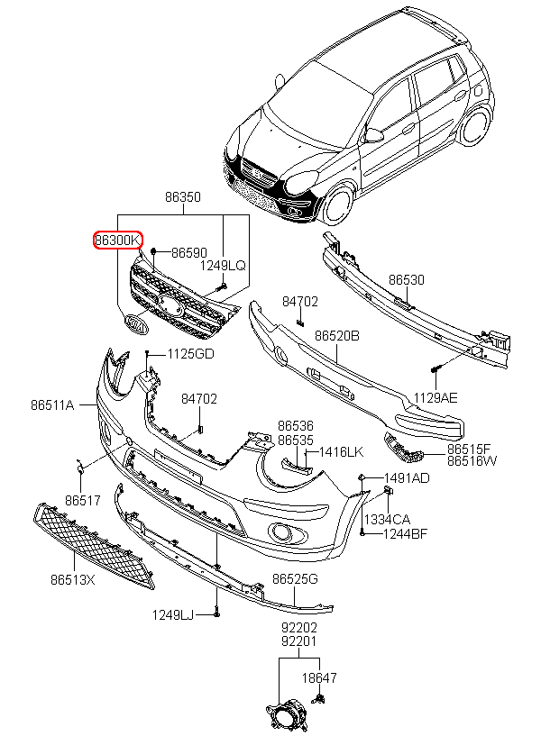 Logo ga lăng KIA Morning 09, 863203E500,chính hãng KIA HCM