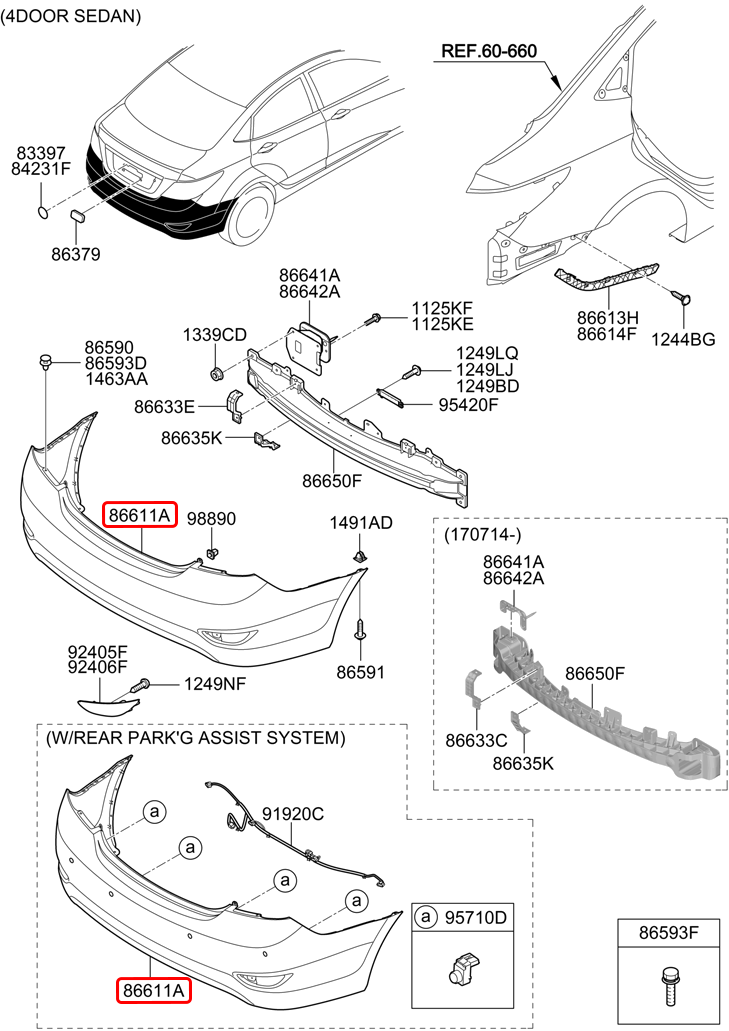 Cản sau chính hãng HYUNDAI | 866501R200 tại HCM