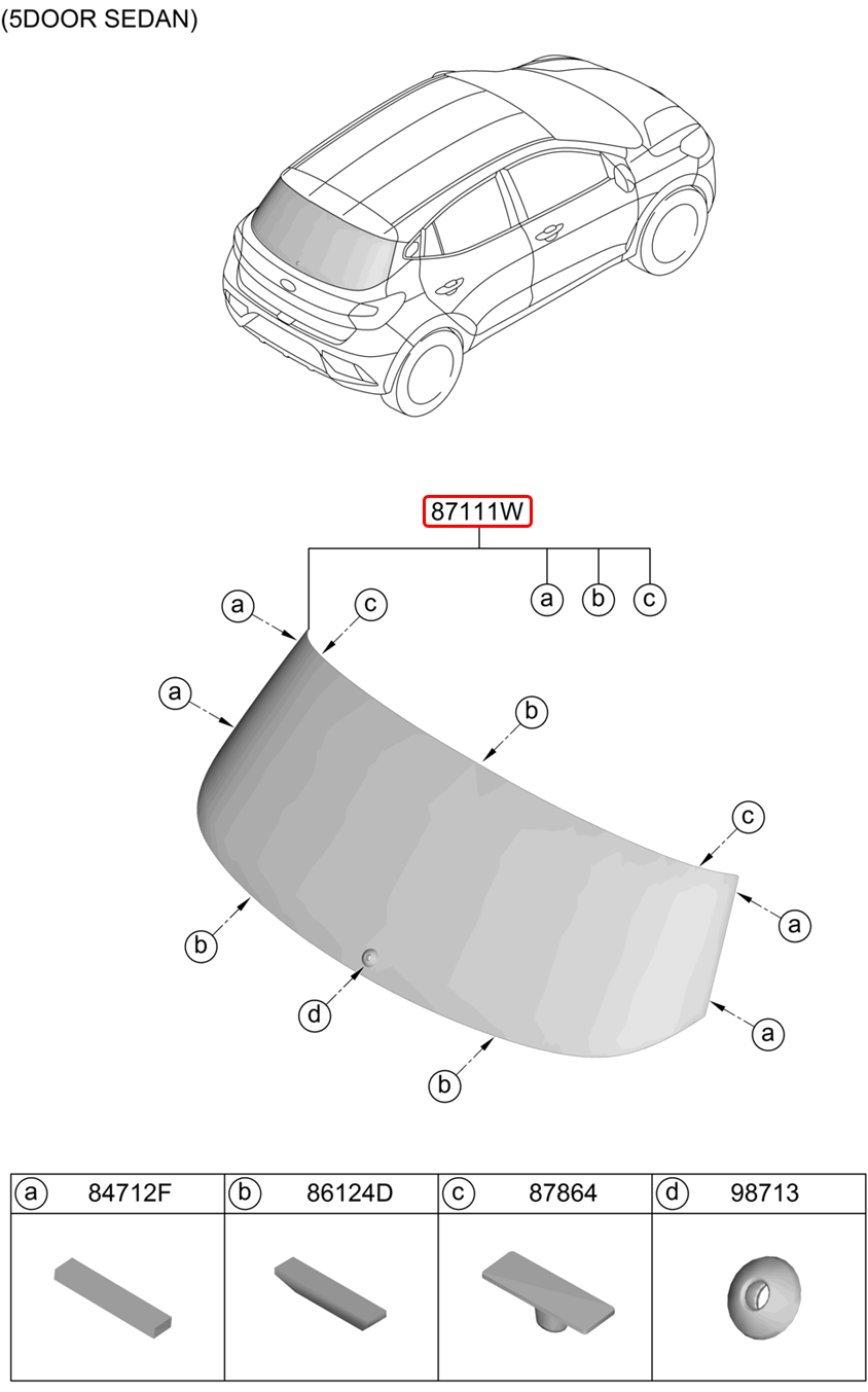 Kính lưng chính hãng HYUNDAI | 87110K6010 tại HCM