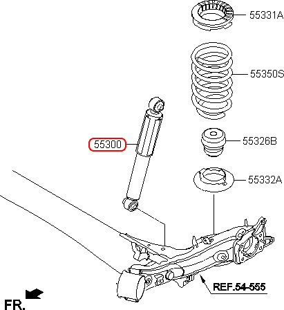 Nhún sau mã phụ tùng 55300A7000, chính hãng KIA tại HCM.