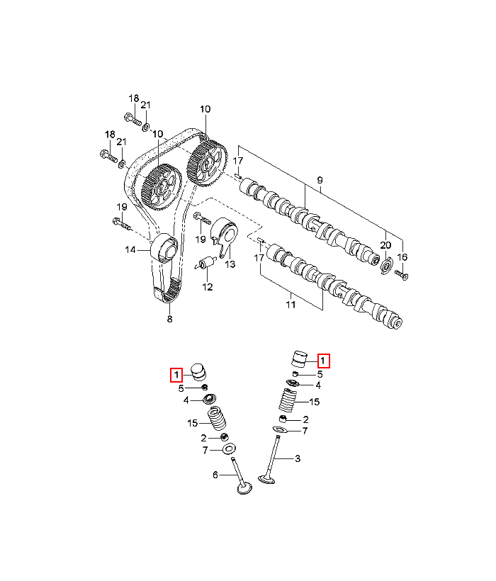 Con đội xupap KIA Spectra 05 11mm, 0K24712101,chính hãng KIA HCM