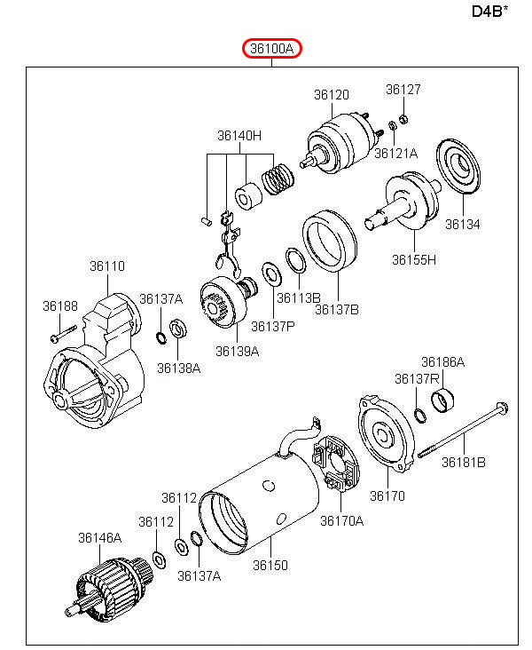 Đề máy Libero 05 2.5 động cơ D4BH, HK988300, HYUNDAI HCM, KIA HCM, chính hãng HYUNDAI