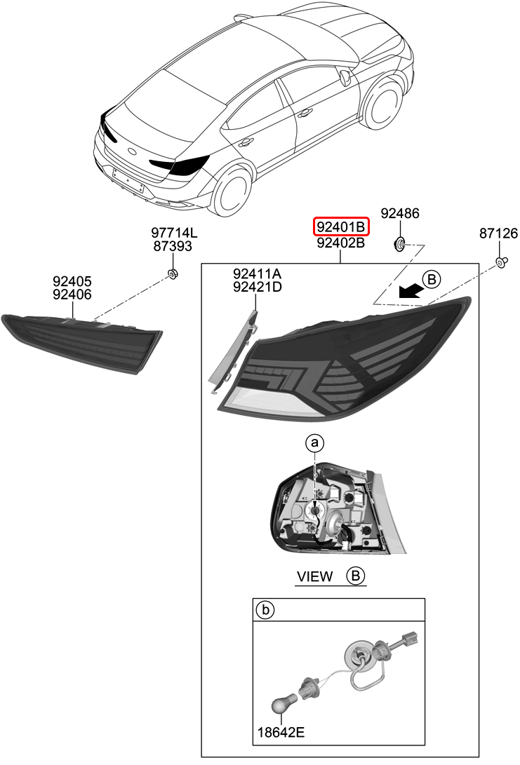 Đèn lái chính hãng HYUNDAI LH | 92401F2600 tại HCM