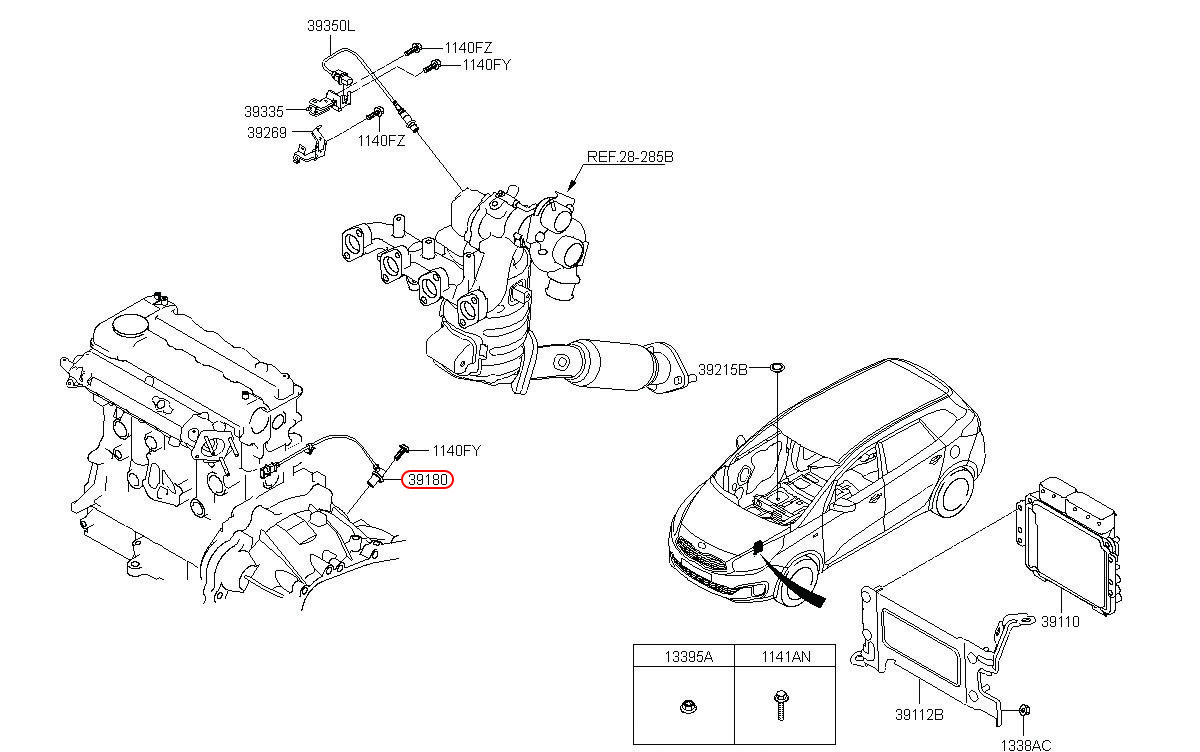 Cảm biến cốt máy KIA Rondo 14-17 máy dầu, 391802A610, HYUNDAI HCM, KIA HCM