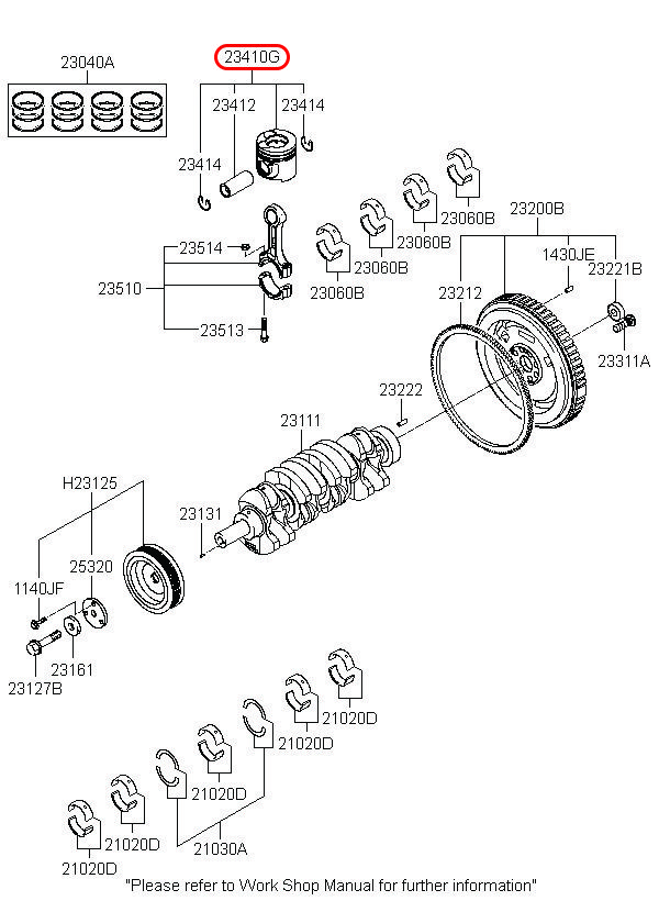 Piston chính hãng KIA | 234104A910