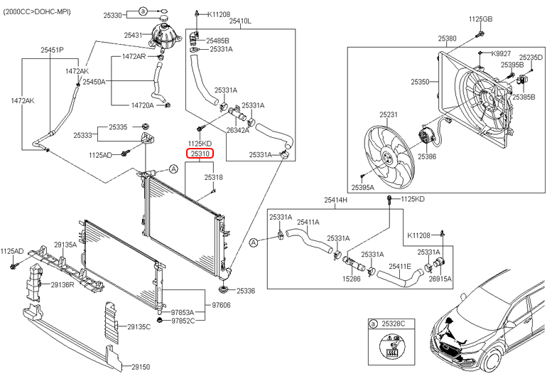 Két nước chính hãng HYUNDAI AT | 25310D3100 tại HCM