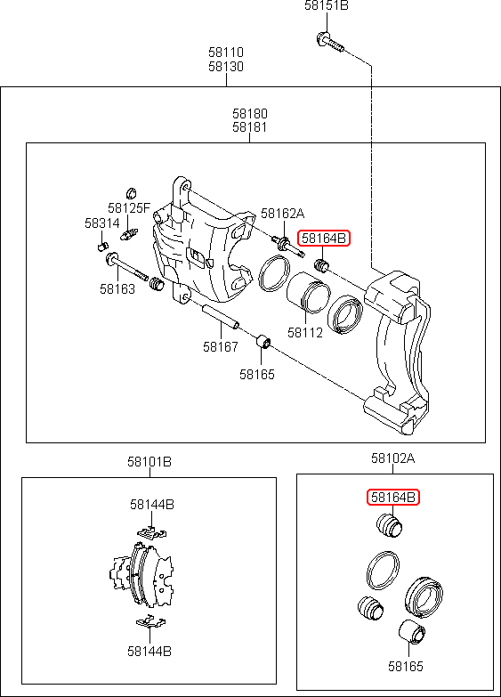 Chụp bụi ắc thắng chính hãng HYUNDAI trước | 5816432000 tại HCM