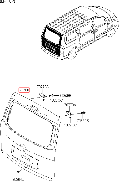 Cốp sau chính hãng HYUNDAI | 737004H032 tại HCM