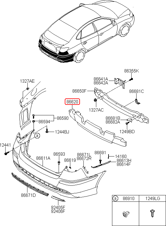 Xốp cản sau chính hãng HYUNDAI | 866202Q000 tại HCM