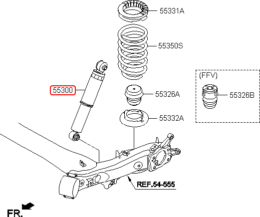 Nhún sau chính hãng HYUNDAI | 553003X110 tại HCM