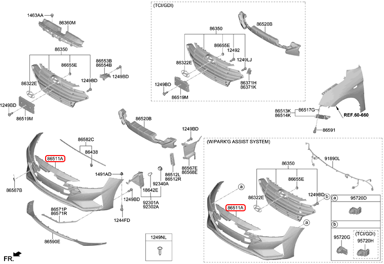 Cản trước chính hãng HYUNDAI | 86511F2AA0 tại HCM