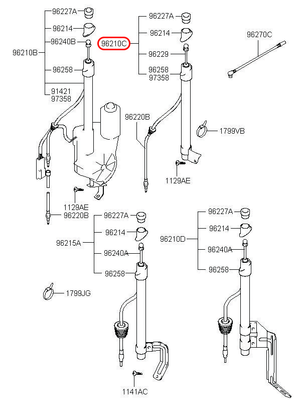 Ăng ten Libero 05 2.5 động cơ D4CB, 962104A002, HYUNDAI HCM, KIA HCM, chính hãng HYUNDAI