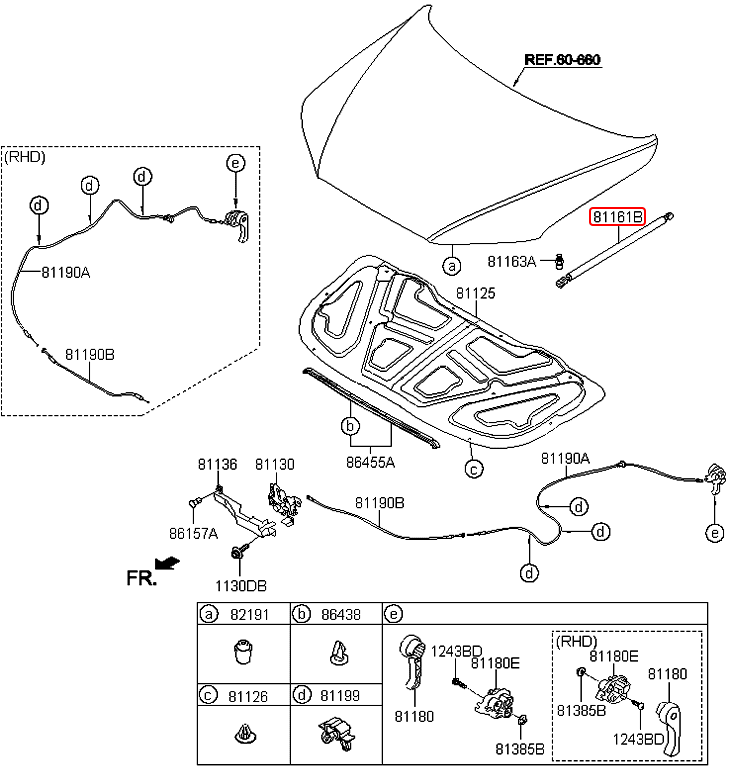 Ty chống capo chính hãng HYUNDAI | 811602B000 tại HCM