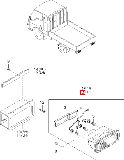 Đèn lái chính hãng KIA LH | 1K6B051160 tại HCM