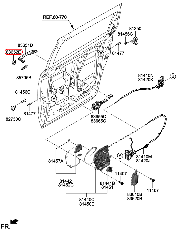 Ốp đuôi tay cửa ngoài KIA Sedona 14-17 cửa lùa, 83652A9000,chính hãng KIA HCM