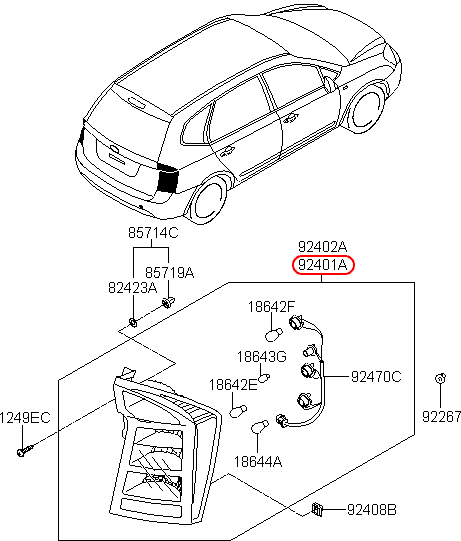 Đèn lái chính hãng KIA LH | 924011D002