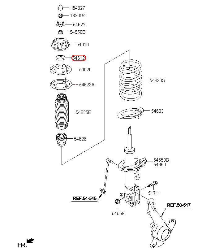 Bạc đạn chà nhún trước KIA Morning 12-20, 546120U000,chính hãng KIA HCM