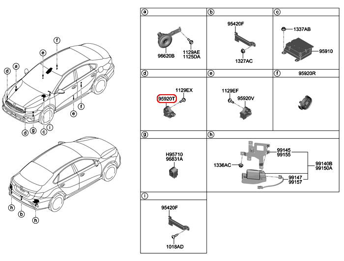 Cảm biến va chạm KIA Cerato 19, 95920M6000,chính hãng KIA HCM