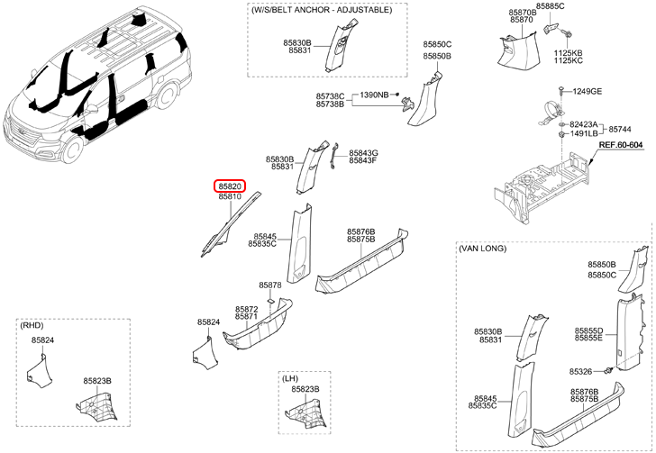 Ốp trụ a chính hãng HYUNDAI RH | 858204H900TX tại HCM