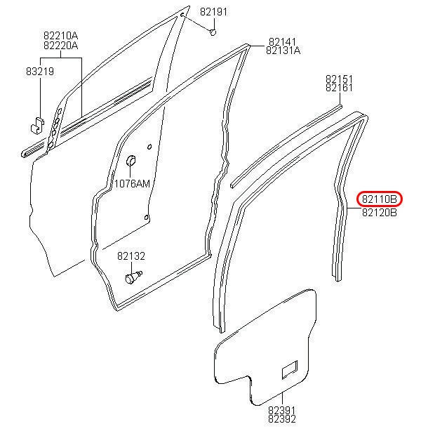 Ron thân xe trước Libero 05 LH 2.5 động cơ D4CB, 821104A000, HYUNDAI HCM, KIA HCM, chính hãng HYUNDAI