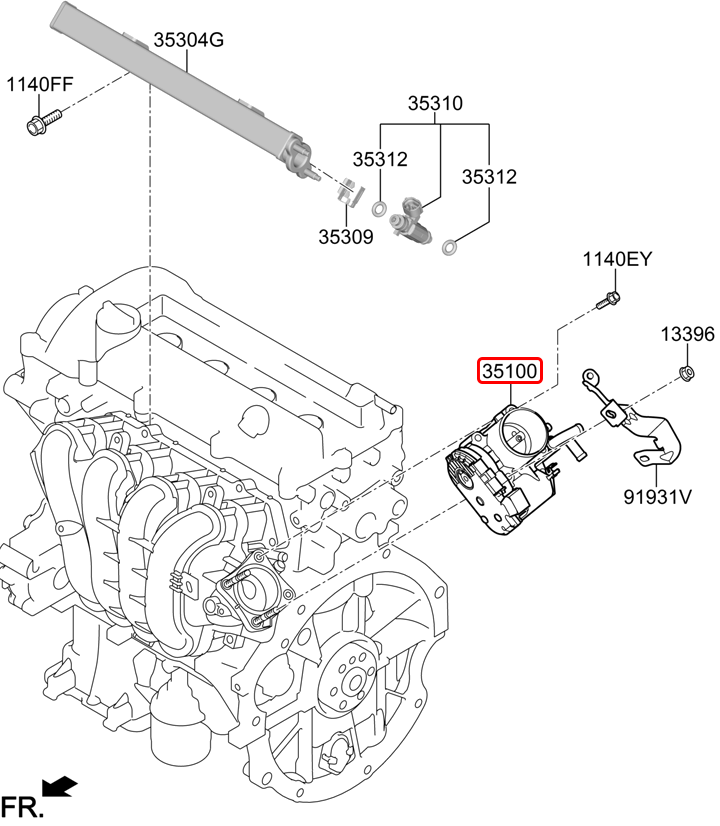 Cụm bướm ga chính hãng HYUNDAI | 3510004700 tại HCM