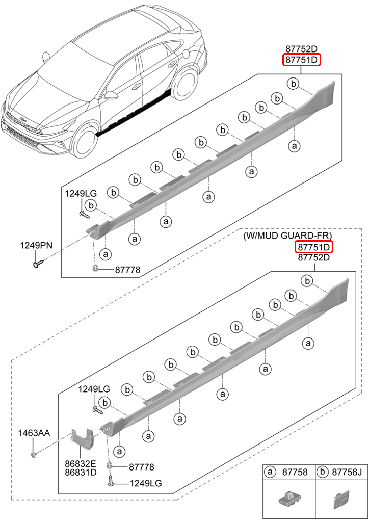 Ốp lườn chính hãng KIA LH | 87751M6210 tại HCM