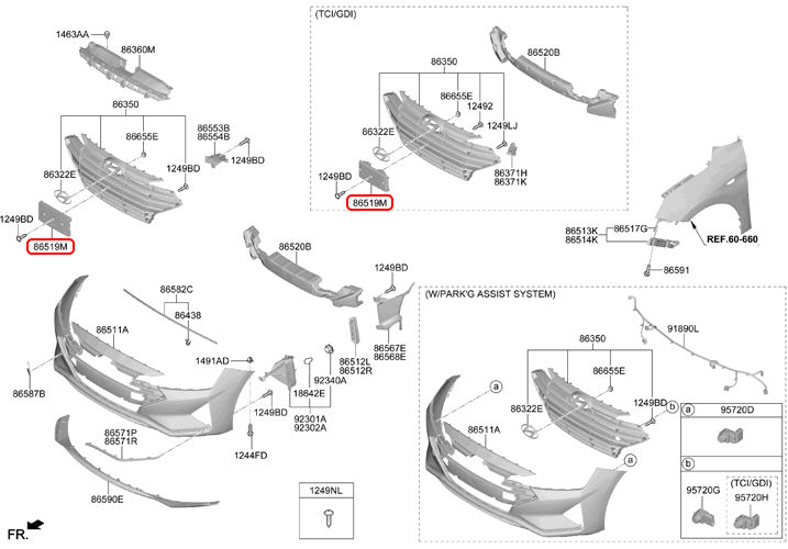 Ốp bắt biển số chính hãng HYUNDAI | 86519F2AB0 tại HCM