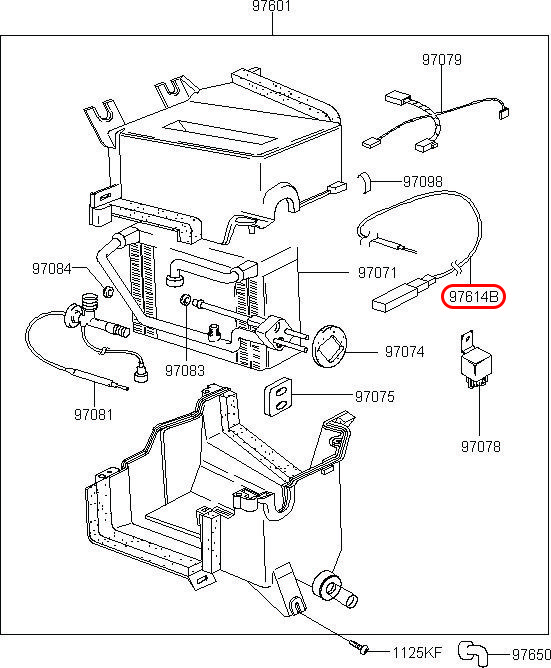 Cảm biến nhiệt độ dàn lạnh Starex 06, 970764A010, HYUNDAI HCM, KIA HCM, chính hãng HYUNDAI