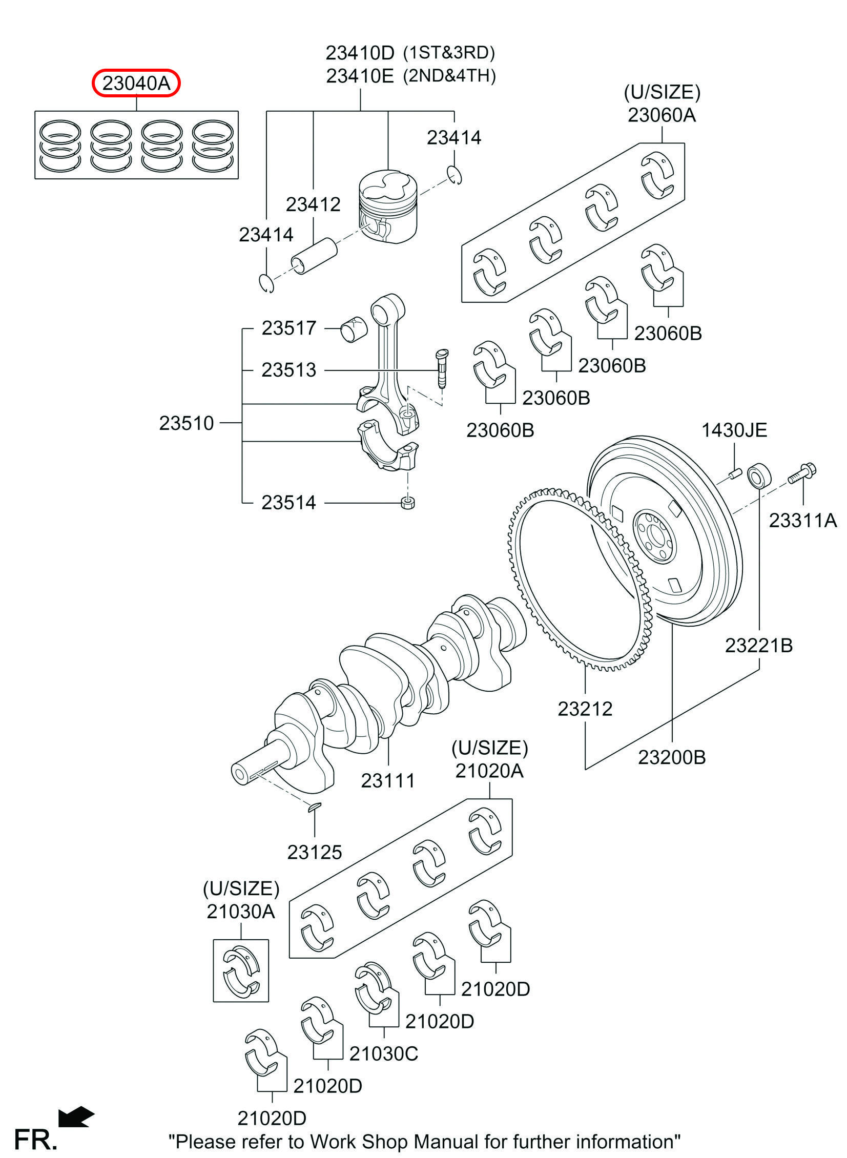 Bạc xéc măng Libero 05 cos1 2.5 động cơ D4BH, 2304042520, HYUNDAI HCM, KIA HCM, chính hãng HYUNDAI