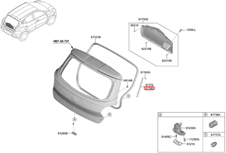 Ty cốp sau chính hãng HYUNDAI RH | 81840K6000 tại HCM