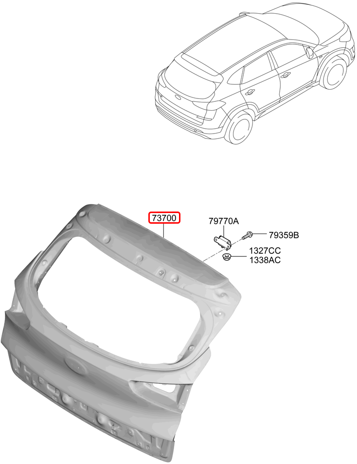 Cốp sau chính hãng HYUNDAI | 73700D3530 tại HCM