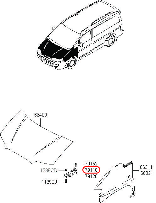 Bản lề capo Starex 06 LH, 791104A700, HYUNDAI HCM, KIA HCM, chính hãng HYUNDAI