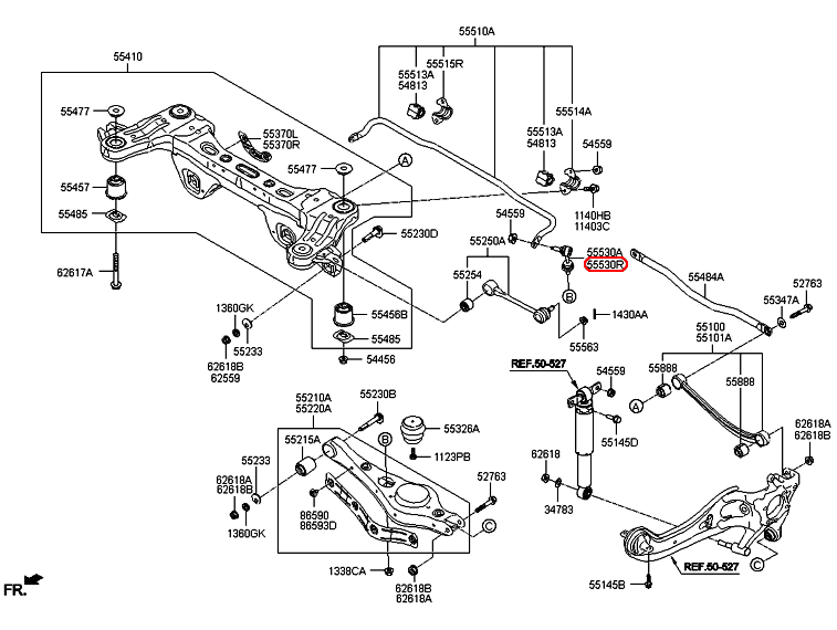 Rô tuyn cân bằng sau KIA Sedona 14-17 RH, 55540A9000,chính hãng KIA HCM