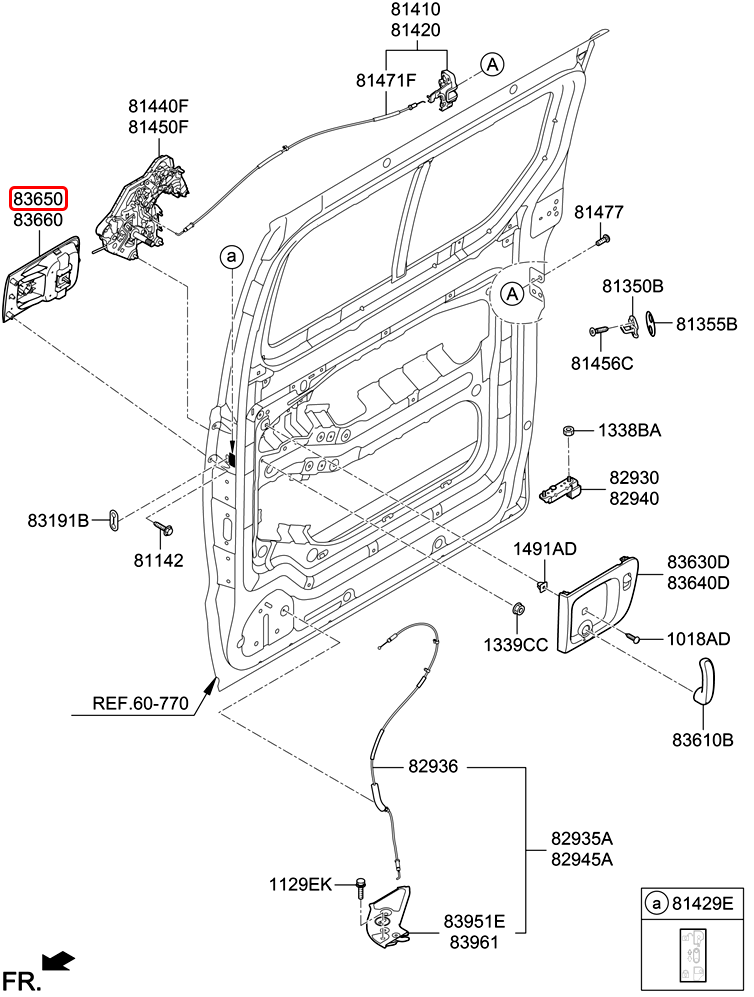 Tay cửa lùa chính hãng HYUNDAI LH | 836504H100CA tại HCM