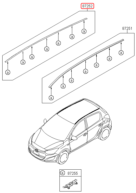 Nẹp mui chính hãng HYUNDAI RH | 872411J000 tại HCM