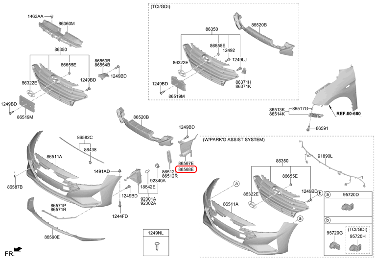 Cửa gió cản trước chính hãng HYUNDAI RH | 86568F2AA0 tại HCM