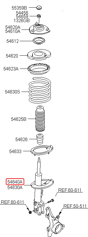 Nhún trước chính hãng KIA RH | 546611D001 tại HCM