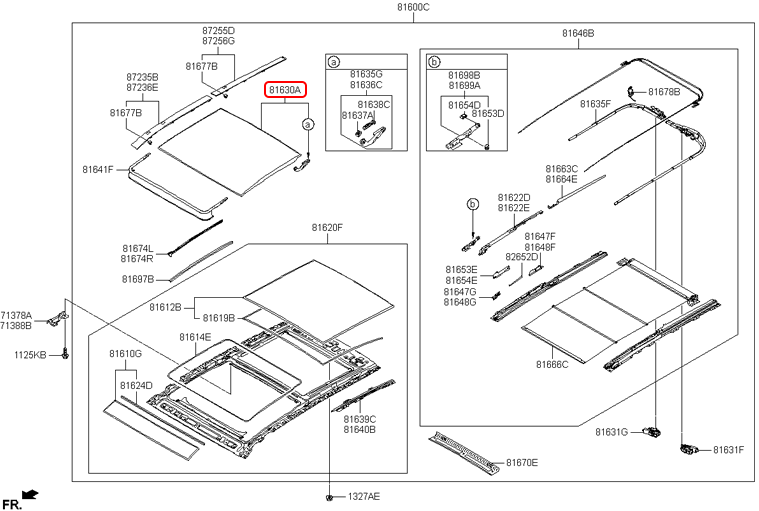 Kính cửa sổ trời chính hãng HYUNDAI trước | 816112W000 tại HCM