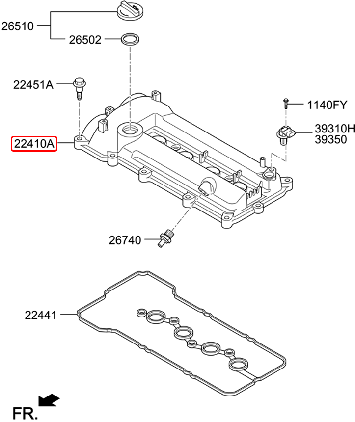 Nắp dàn cò chính hãng HYUNDAI | 2241003100 tại HCM