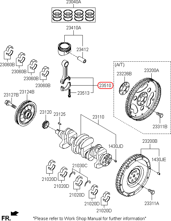 Tay dên chính hãng HYUNDAI 1.0 | 2351004040, phụ tùng HYUNDAI tại HCM.