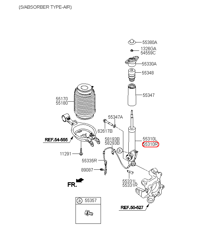 Nhún sau phải KIA Quoris, 553213T900,chính hãng KIA HCM