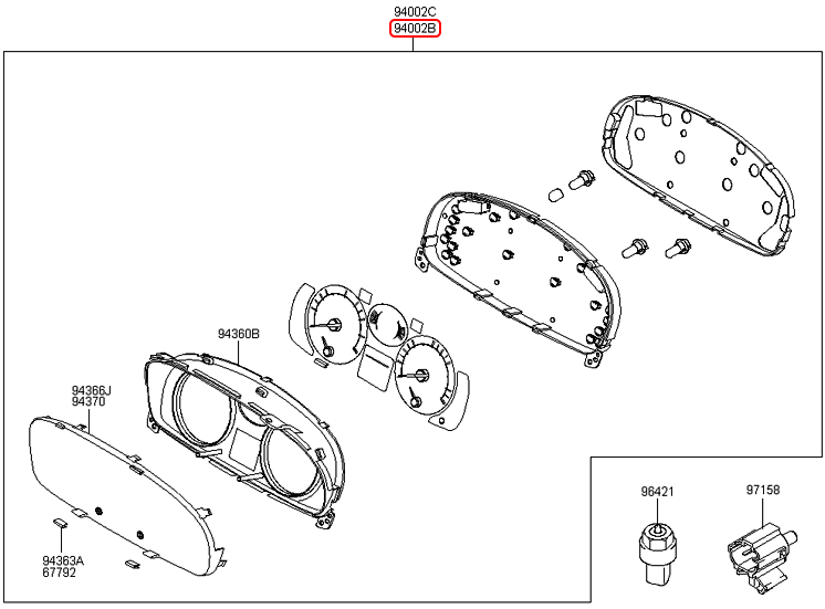 Đồng hồ táp lô chính hãng HYUNDAI | 940051C061 tại HCM