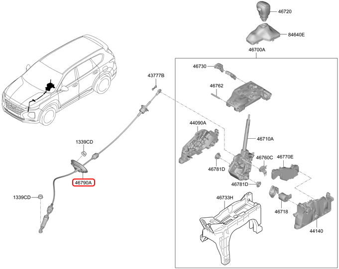 Dây số chính hãng HYUNDAI AT | 46790S1300 tại HCM