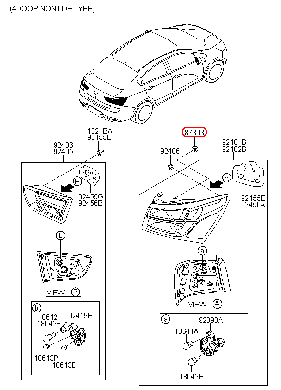 Đai ốc đèn cốp KIA Rio 12-15, 873131C000,chính hãng KIA HCM