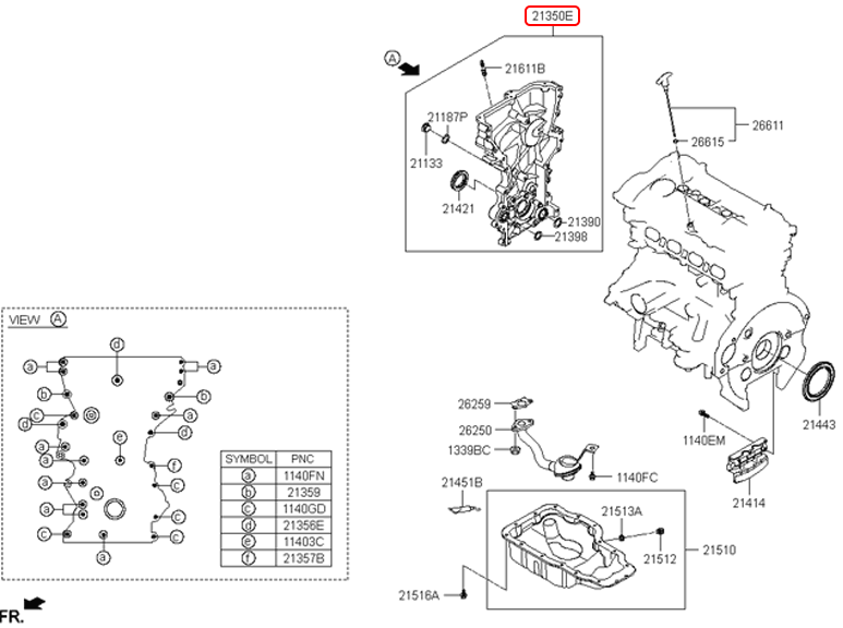 Nắp đậy sên cam chính hãng HYUNDAI | 213502E350 tại HCM