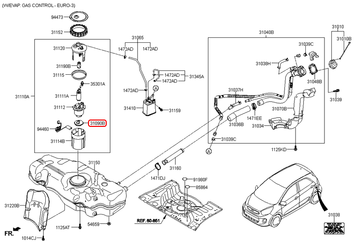 Lọc xăng thô chính hãng KIA | 3109007000 tại HCM