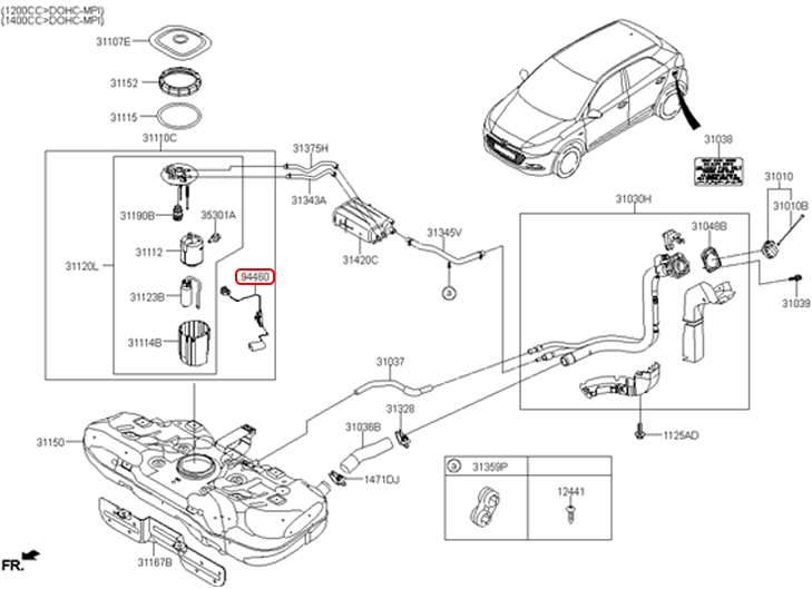 Phao xăng chính hãng HYUNDAI | 94460C7000 tại HCM