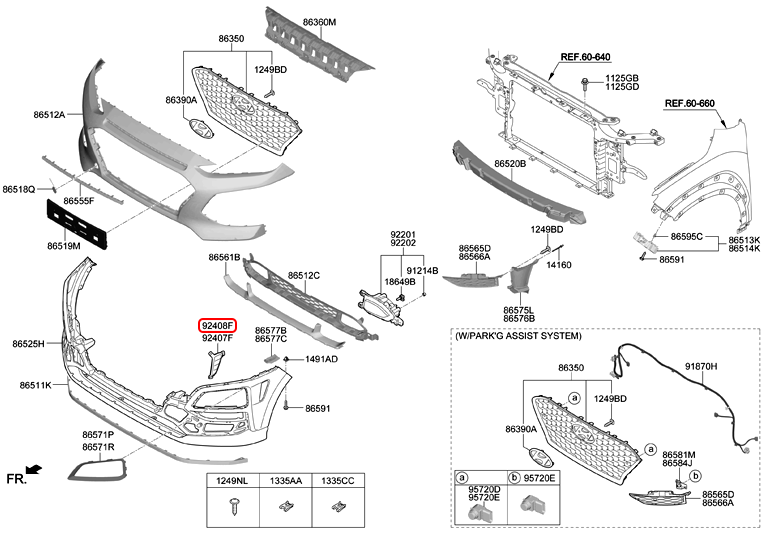 Xi nhan cản trước chính hãng HYUNDAI RH | 92408J9210 tại HCM